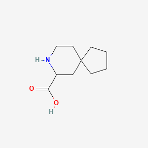 molecular formula C10H17NO2 B2542880 8-Azaspiro[4.5]decane-9-carboxylic acid CAS No. 1779416-86-2