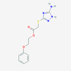 molecular formula C12H14N4O3S B254290 2-phenoxyethyl 2-((5-amino-4H-1,2,4-triazol-3-yl)thio)acetate 
