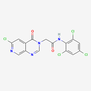 2-{6-chloro-4-oxo-3H,4H-pyrido[3,4-d]pyrimidin-3-yl}-N-(2,4,6-trichlorophenyl)acetamide