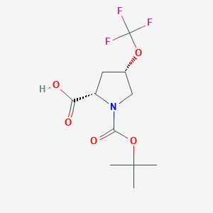 molecular formula C11H16F3NO5 B2542927 (2S,4S)-1-[(2-Methylpropan-2-yl)oxycarbonyl]-4-(trifluoromethoxy)pyrrolidine-2-carboxylic acid CAS No. 2375248-22-7