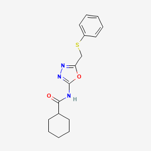 N-(5-((phenylthio)methyl)-1,3,4-oxadiazol-2-yl)cyclohexanecarboxamide