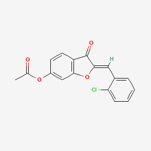 molecular formula C17H11ClO4 B2542931 (Z)-2-(2-chlorobenzylidene)-3-oxo-2,3-dihydrobenzofuran-6-yl acetate CAS No. 622822-64-4