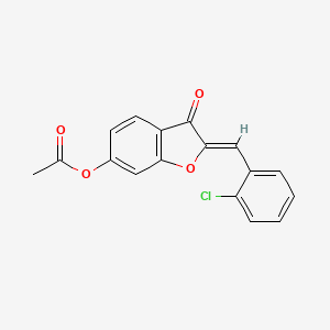 (Z)-2-(2-chlorobenzylidene)-3-oxo-2,3-dihydrobenzofuran-6-yl acetate