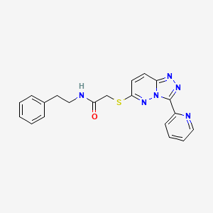 molecular formula C20H18N6OS B2542940 N-phenethyl-2-((3-(pyridin-2-yl)-[1,2,4]triazolo[4,3-b]pyridazin-6-yl)thio)acetamide CAS No. 868967-83-3