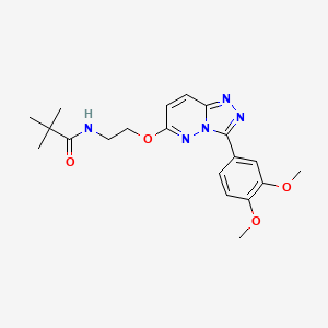 N-(2-((3-(3,4-dimethoxyphenyl)-[1,2,4]triazolo[4,3-b]pyridazin-6-yl)oxy)ethyl)pivalamide