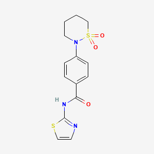 molecular formula C14H15N3O3S2 B2542976 4-(1,1-二氧噻嗪-2-基)-N-(1,3-噻唑-2-基)苯甲酰胺 CAS No. 941956-72-5