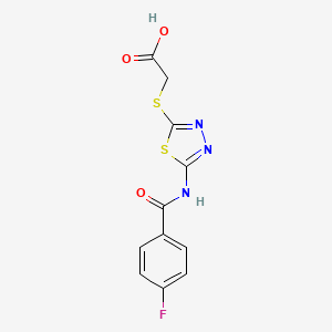 2-({5-[(4-Fluorobenzoyl)amino]-1,3,4-thiadiazol-2-yl}sulfanyl)acetic acid