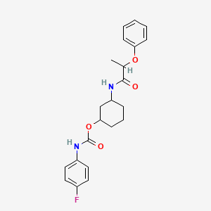 3-(2-Phenoxypropanamido)cyclohexyl (4-fluorophenyl)carbamate