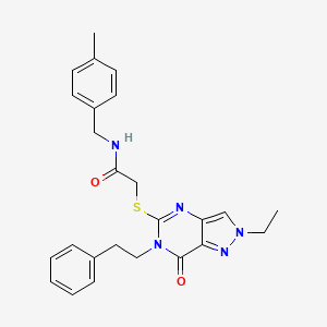 2-((2-ethyl-7-oxo-6-phenethyl-6,7-dihydro-2H-pyrazolo[4,3-d]pyrimidin-5-yl)thio)-N-(4-methylbenzyl)acetamide