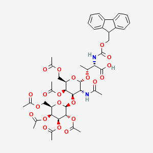 molecular formula C45H54N2O21 B2542986 (2S,3R)-3-[(2S,3R,4R,5R,6R)-3-Acetamido-5-acetyloxy-6-(acetyloxymethyl)-4-[(2R,3R,4S,5S,6R)-3,4,5-triacetyloxy-6-(acetyloxymethyl)oxan-2-yl]oxyoxan-2-yl]oxy-2-(9H-fluoren-9-ylmethoxycarbonylamino)butanoic acid CAS No. 125760-33-0