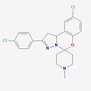 molecular formula C21H21Cl2N3O B254300 9'-Chloro-2'-(4-chlorophenyl)-1-methyl-1',10'b-dihydrospiro(piperidine-4,5'-pyrazolo[1,5-c][1,3]benzoxazine) 