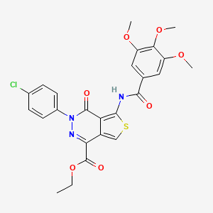 molecular formula C25H22ClN3O7S B2543002 Ethyl 3-(4-chlorophenyl)-4-oxo-5-[(3,4,5-trimethoxybenzoyl)amino]thieno[3,4-d]pyridazine-1-carboxylate CAS No. 851950-37-3