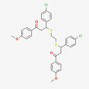 molecular formula C34H32Cl2O4S2 B2543008 3-(4-氯苯基)-3-[(2-{[1-(4-氯苯基)-3-(4-甲氧基苯基)-3-氧代丙酰]硫代}乙基)硫代]-1-(4-甲氧基苯基)-1-丙酮 CAS No. 329779-52-4