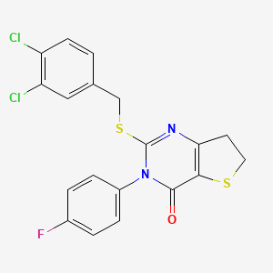 2-[(3,4-Dichlorophenyl)methylsulfanyl]-3-(4-fluorophenyl)-6,7-dihydrothieno[3,2-d]pyrimidin-4-one
