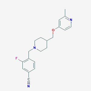 3-Fluoro-4-[[4-[(2-methylpyridin-4-yl)oxymethyl]piperidin-1-yl]methyl]benzonitrile