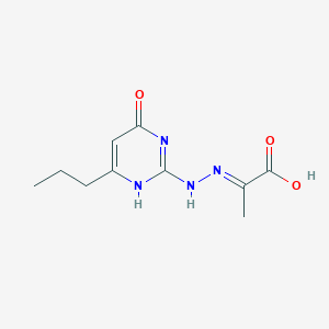 (2E)-2-[(4-oxo-6-propyl-1H-pyrimidin-2-yl)hydrazinylidene]propanoic acid