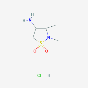 molecular formula C6H15ClN2O2S B2543037 2,3,3-三甲基-1,1-二氧代-1,2-噻唑烷-4-胺；盐酸盐 CAS No. 2174007-64-6
