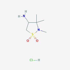 molecular formula C6H15ClN2O2S B2543037 4-Amino-2,3,3-trimethyl-1,1-dioxo-1,2-thiazolidin;Hydrochlorid CAS No. 2174007-64-6