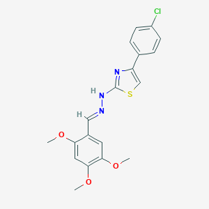 molecular formula C19H18ClN3O3S B254304 2,4,5-Trimethoxybenzaldehyde [4-(4-chlorophenyl)-1,3-thiazol-2-yl]hydrazone 