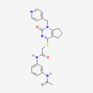 molecular formula C23H23N5O3S B2543048 N-(3-乙酰氨基苯基)-2-((2-氧代-1-(吡啶-4-基甲基)-2,5,6,7-四氢-1H-环戊[d]嘧啶-4-基)硫代)乙酰胺 CAS No. 899987-12-3