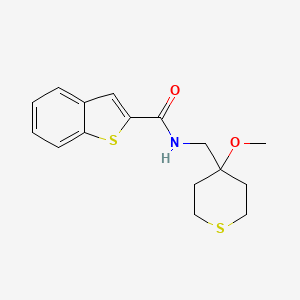 molecular formula C16H19NO2S2 B2543049 N-[(4-Methoxythian-4-yl)methyl]-1-Benzothiophen-2-carboxamid CAS No. 2034452-87-2