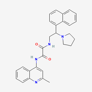 molecular formula C28H28N4O2 B2543052 N1-(2-methylquinolin-4-yl)-N2-(2-(naphthalen-1-yl)-2-(pyrrolidin-1-yl)ethyl)oxalamide CAS No. 941933-82-0