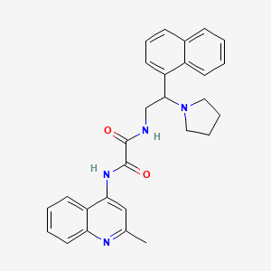 molecular formula C28H28N4O2 B2543052 N1-(2-甲基喹啉-4-基)-N2-(2-(萘-1-基)-2-(吡咯烷-1-基)乙基)草酰胺 CAS No. 941933-82-0