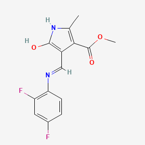 Methyl 4-((2,4-difluoroanilino)methylene)-2-methyl-5-oxo-4,5-dihydro-1H-pyrrole-3-carboxylate