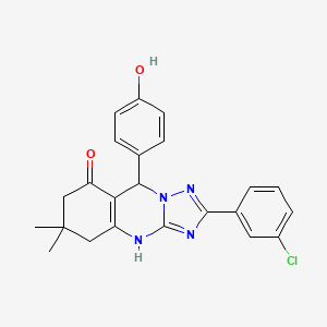 2-(3-chlorophenyl)-9-(4-hydroxyphenyl)-6,6-dimethyl-5,6,7,9-tetrahydro-[1,2,4]triazolo[5,1-b]quinazolin-8(4H)-one