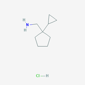 molecular formula C9H18ClN B2543065 (1-Cyclopropylcyclopentyl)methanamine;hydrochloride CAS No. 2375262-03-4