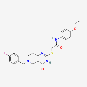molecular formula C24H25FN4O3S B2543068 N-(4-ethoxyphenyl)-2-{[6-(4-fluorobenzyl)-4-oxo-3,4,5,6,7,8-hexahydropyrido[4,3-d]pyrimidin-2-yl]sulfanyl}acetamide CAS No. 866864-27-9