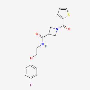 molecular formula C17H17FN2O3S B2543069 N-[2-(4-fluorophenoxy)ethyl]-1-(thiophene-2-carbonyl)azetidine-3-carboxamide CAS No. 1286699-34-0