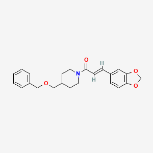 molecular formula C23H25NO4 B2543071 (E)-3-(benzo[d][1,3]dioxol-5-yl)-1-(4-((benzyloxy)methyl)piperidin-1-yl)prop-2-en-1-one CAS No. 1226487-88-2