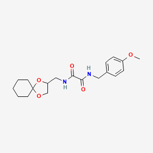 molecular formula C19H26N2O5 B2543073 N1-(1,4-dioxaspiro[4.5]decan-2-ylmethyl)-N2-(4-methoxybenzyl)oxalamide CAS No. 900006-66-8