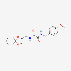 molecular formula C19H26N2O5 B2543073 N1-(1,4-二氧杂螺[4.5]癸烷-2-基甲基)-N2-(4-甲氧基苄基)草酰胺 CAS No. 900006-66-8