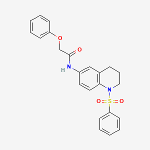 molecular formula C23H22N2O4S B2543077 2-phenoxy-N-(1-(phenylsulfonyl)-1,2,3,4-tetrahydroquinolin-6-yl)acetamide CAS No. 941871-60-9