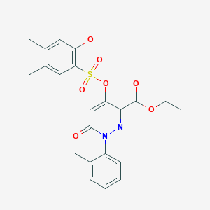 Ethyl 4-(((2-methoxy-4,5-dimethylphenyl)sulfonyl)oxy)-6-oxo-1-(o-tolyl)-1,6-dihydropyridazine-3-carboxylate