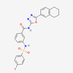 3-(4-fluorophenylsulfonamido)-N-(5-(5,6,7,8-tetrahydronaphthalen-2-yl)-1,3,4-oxadiazol-2-yl)benzamide