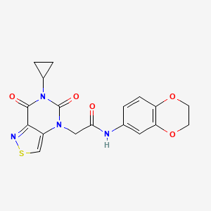 molecular formula C18H16N4O5S B2543082 7-(4-异丙苯基)-N-(4-甲氧基苄基)吡唑并[1,5-a]嘧啶-3-甲酰胺 CAS No. 1251604-21-3