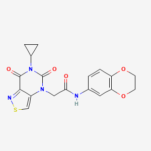 molecular formula C18H16N4O5S B2543082 7-(4-isopropylphenyl)-N-(4-methoxybenzyl)pyrazolo[1,5-a]pyrimidine-3-carboxamide CAS No. 1251604-21-3