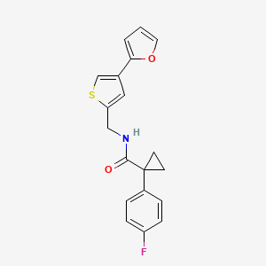 1-(4-fluorophenyl)-N-{[4-(furan-2-yl)thiophen-2-yl]methyl}cyclopropane-1-carboxamide