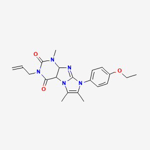 molecular formula C21H23N5O3 B2543090 8-(4-ethoxyphenyl)-1,6,7-trimethyl-3-(prop-2-en-1-yl)-1H,2H,3H,4H,8H-imidazo[1,2-g]purine-2,4-dione CAS No. 876901-85-8