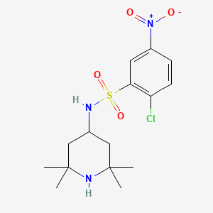 molecular formula C15H22ClN3O4S B2543096 2-chloro-5-nitro-N-(2,2,6,6-tetramethylpiperidin-4-yl)benzenesulfonamide CAS No. 898654-13-2