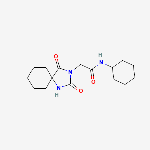 molecular formula C17H27N3O3 B2543097 N-cyclohexyl-2-(8-methyl-2,4-dioxo-1,3-diazaspiro[4.5]dec-3-yl)acetamide CAS No. 848907-33-5