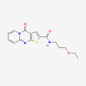 molecular formula C16H17N3O3S B2543102 N-(3-乙氧基丙基)-4-氧代-4H-吡啶并[1,2-a]噻吩[2,3-d]嘧啶-2-羧酰胺 CAS No. 689744-10-3