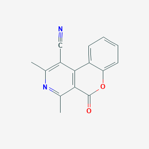 molecular formula C15H10N2O2 B2543103 2,4-二甲基-5-氧代-5H-色烯并[3,4-c]吡啶-1-碳腈 CAS No. 118733-99-6