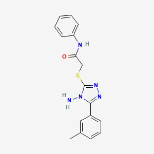 molecular formula C17H17N5OS B2543111 2-{[4-amino-5-(3-methylphenyl)-4H-1,2,4-triazol-3-yl]sulfanyl}-N-phenylacetamide CAS No. 900006-94-2