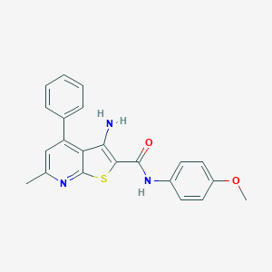molecular formula C22H19N3O2S B254312 3-amino-N-(4-methoxyphenyl)-6-methyl-4-phenylthieno[2,3-b]pyridine-2-carboxamide 