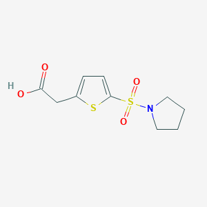 molecular formula C10H13NO4S2 B2543121 2-[5-(Pyrrolidine-1-sulfonyl)thiophen-2-yl]acetic acid CAS No. 726165-21-5