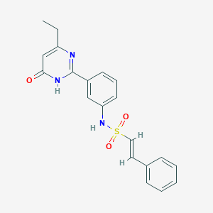 molecular formula C20H19N3O3S B2543124 (E)-N-[3-(4-Ethyl-6-oxo-1H-pyrimidin-2-yl)phenyl]-2-phenylethenesulfonamide CAS No. 1281688-27-4